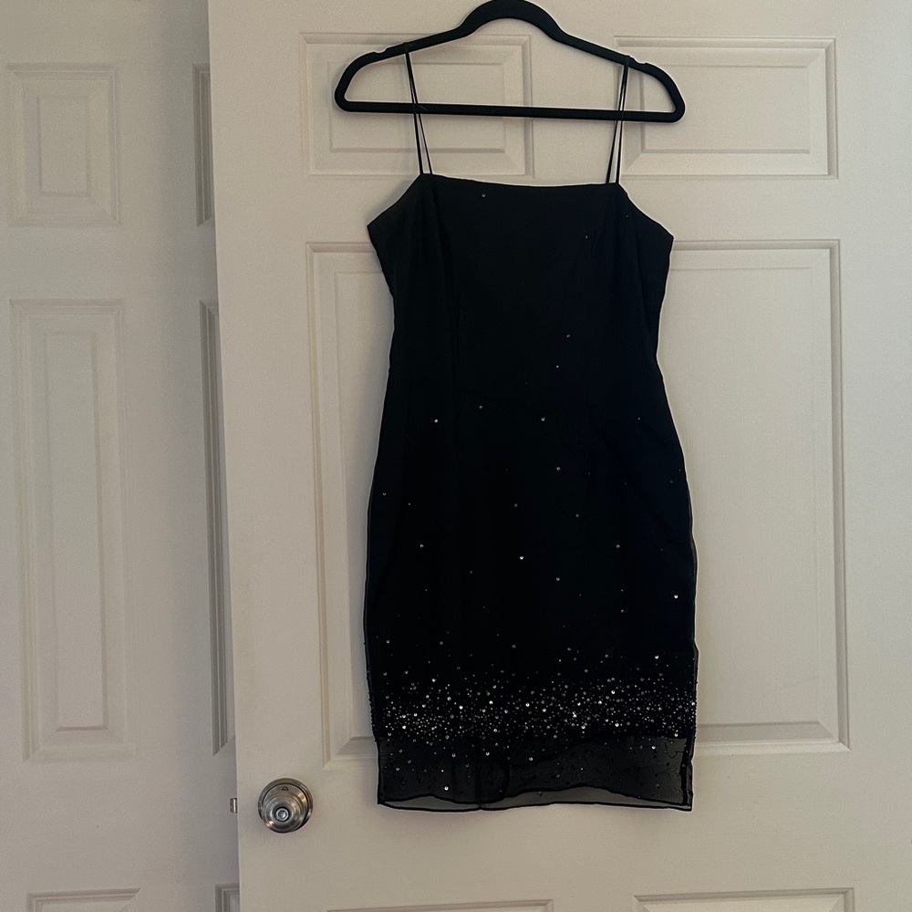 Laundry By Shelli Segal Black Mini Dress with Glittering Details